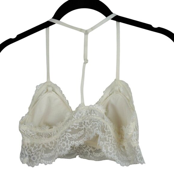 Aerie Cream Lace Bralette With Scalloped Hem‎ & Adjustable Straps Sz S/P - Picture 3 of 4